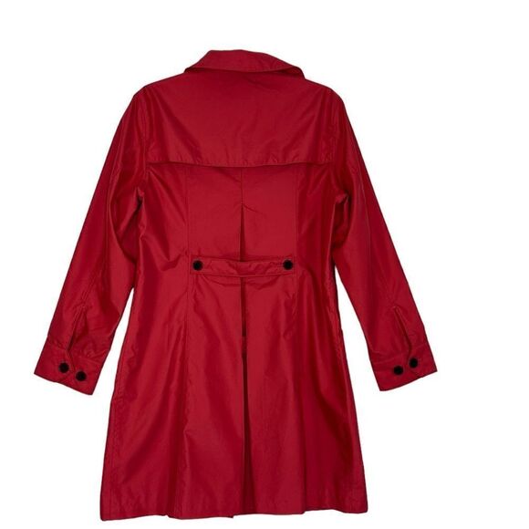 Lands End Magenta Button Up Trench Rain Jacket| Size M - Picture 5 of 8